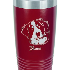 Bernese Mountain Dog Personalized Tumbler, Bernese Mountain Dog birthday Gift, Bernese Mountain Dog Travel Mug, Bernese Mountain Dog Tumbler