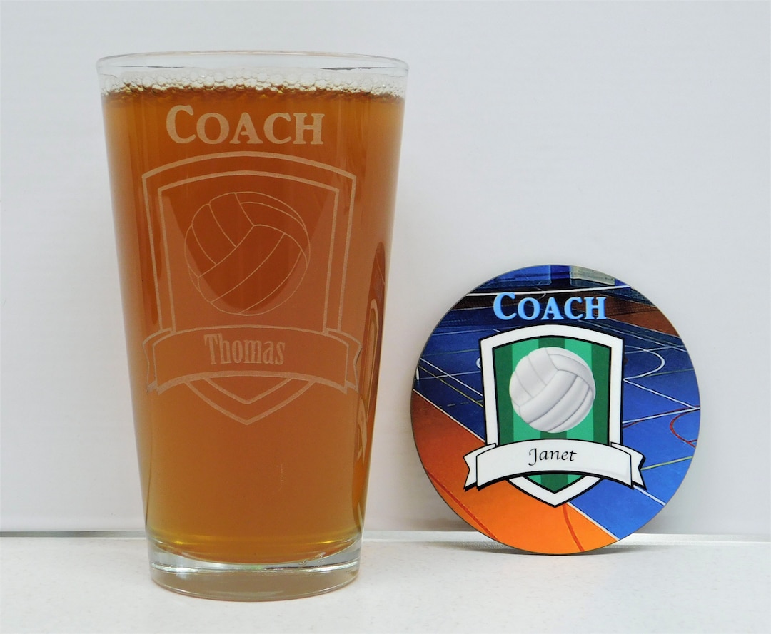 Volleyball, Volleyball Coach Gift Set With Coaster and Gift Box