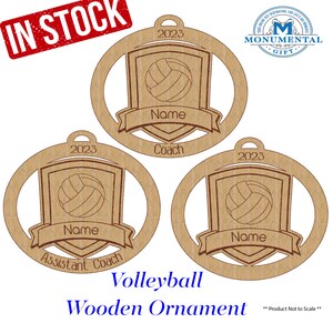 Volleyball Personalized Wooden Ornament, Volleyball Christmas ornament, Volleyball personalized gift, Volleyball Coach/Assist Coach