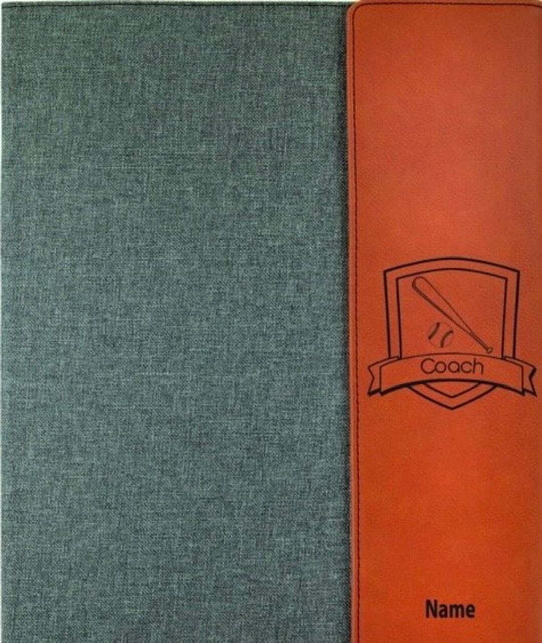 Personalized Baseball Coach Leatherette Portfolio Notebook - Etsy