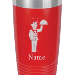 Waiter Personalized Tumbler, Waiter Gifts, Waiter Graduation Gift, Waiter Travel Mug, Waiter Tumbler, Waiter