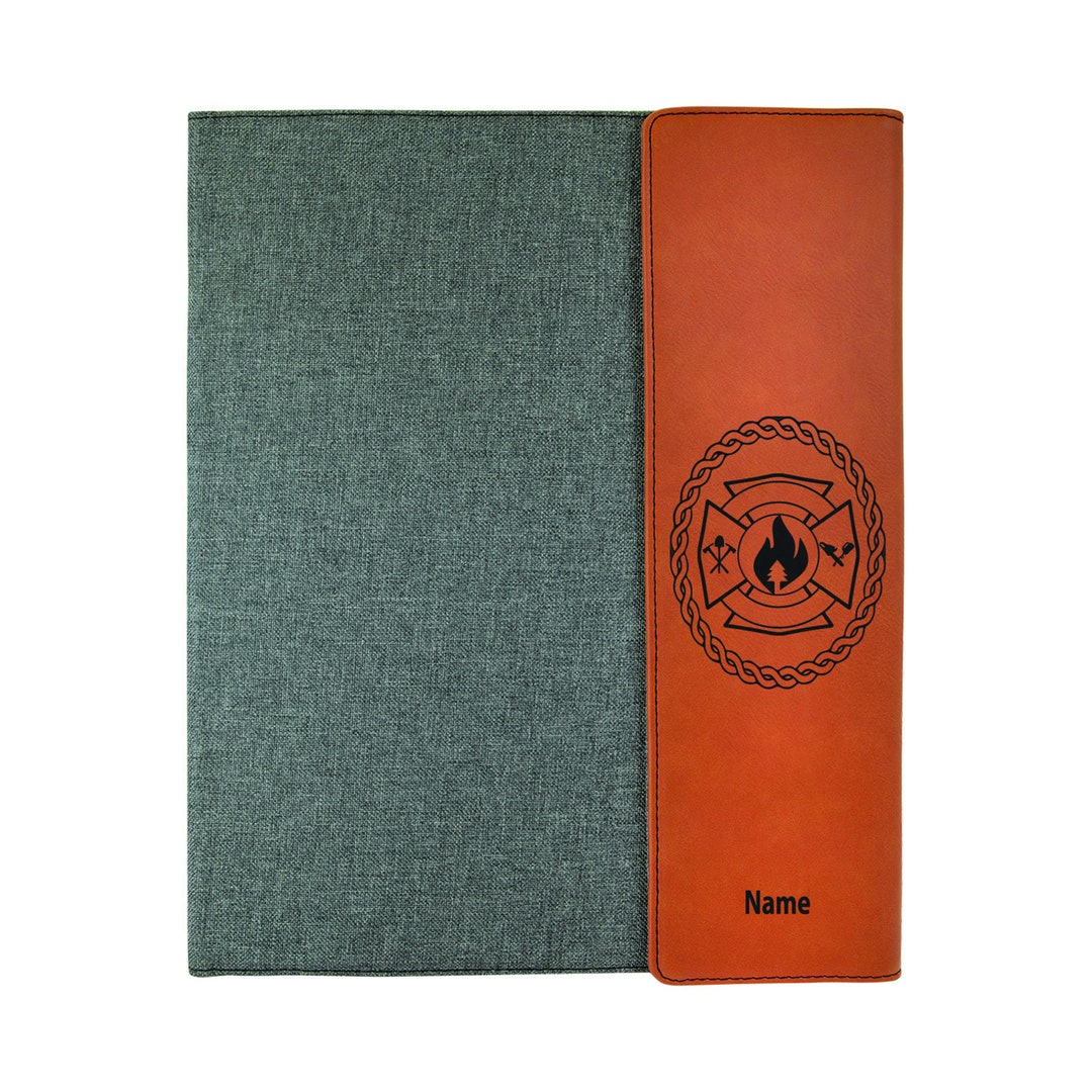 Personalized Firefighter Leatherette Portfolio, Custom Notebook Gift - Etsy