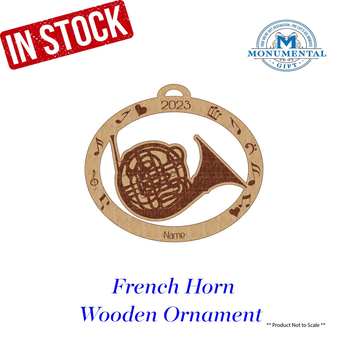 French Horn Wooden Ornament, French Horn Player Gift, French Horn