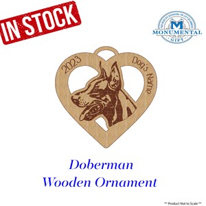 Doberman Personalized Wooden Ornament, Doberman Christmas ornament, Doberman Lover personalized gift, Doberman Lover Gift, Doberman