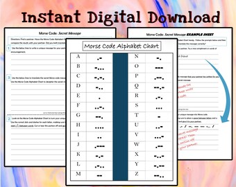 Morse Code Secret Message Worksheet for Kids (digital Download) - Etsy
