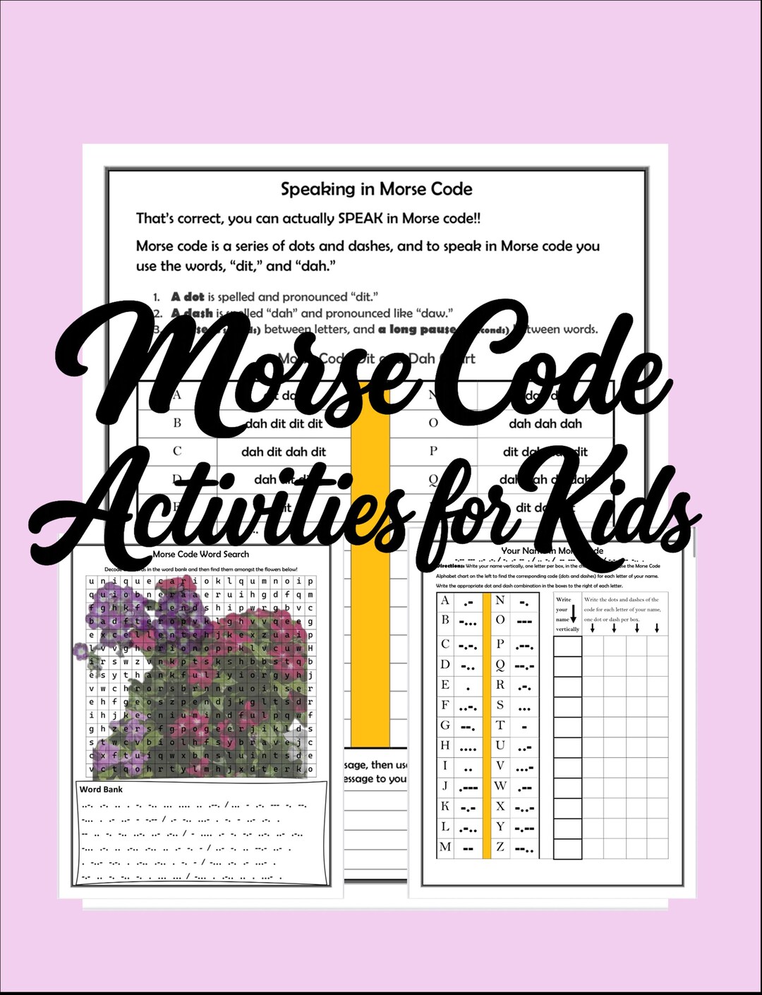 Morse Code Activities and Worksheets for Kids (digital Download) - Etsy