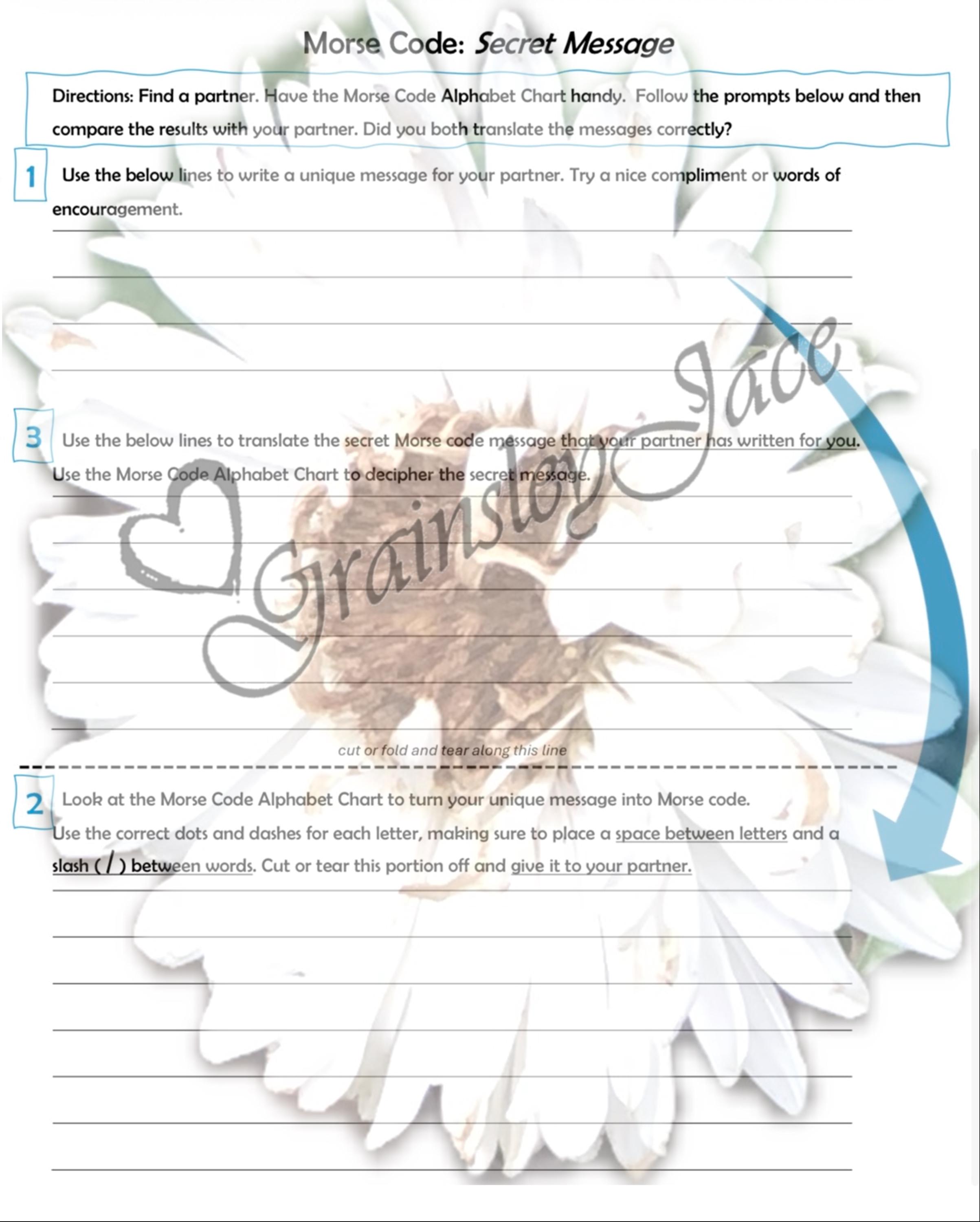 Morse Code Secret Message Worksheet for Kids (digital Download) - Etsy