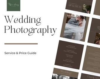 Wedding Photography Pricing Guide Template | Editable Client Welcome Guide | Photography Service and Price Guide Canva Template | Customize