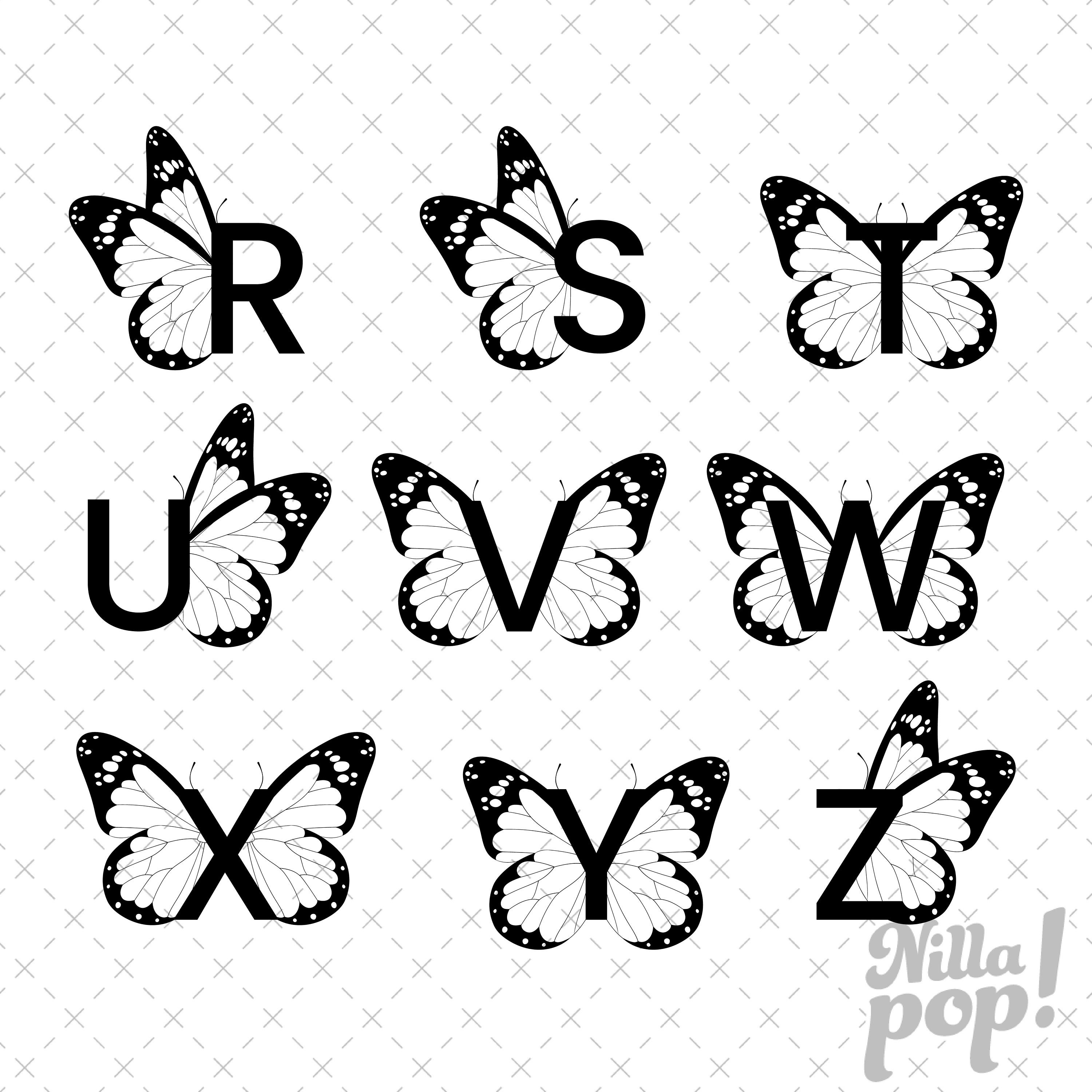 Butterfly Alphabet Font Bundle - Etsy