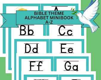 Alphabet Flashcards Digital Download, ABC Printable Flash Cards, Printable Alphabet Cards, Bible Children’s Alphabet Cards