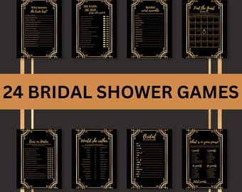 Roaring 20s Bridal Shower Games, Great Gatsby Vintage Bridal Shower, Bridal Shower Game Bundle, Roaring Twenties Bridal Shower, Great Gatsby