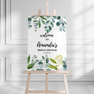 Bridal Shower Welcome Sign, Welcome Signs, Shower Bundle, Eucalyptus Bridal Shower, Greenery Bridal Shower, Editable, Instant Download