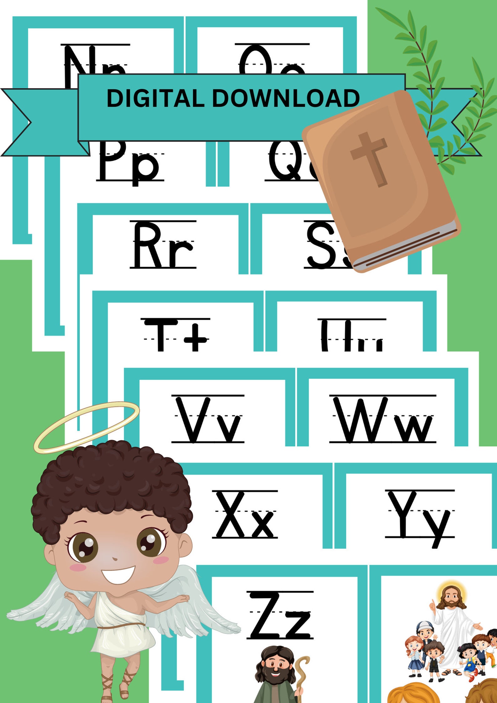 Alphabet Flashcards Digital Download, ABC Printable Flash Cards ...