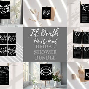 Til Death do Us Part Bridal Shower Bundle, Bridal Shower Bundle, Black Bridal Shower, Skeleton Bridal Shower, Til Death do Us Party Bridal