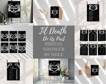 Til Death do Us Part Bridal Shower Bundle, Bridal Shower Bundle, Black Bridal Shower, Skeleton Bridal Shower, Til Death do Us Party Bridal