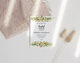Watercolor Floral Bridal Shower Invitation, Bridal Shower Invitations, Shower Invitations, Invitation Template, Floral Bridal Shower Invite