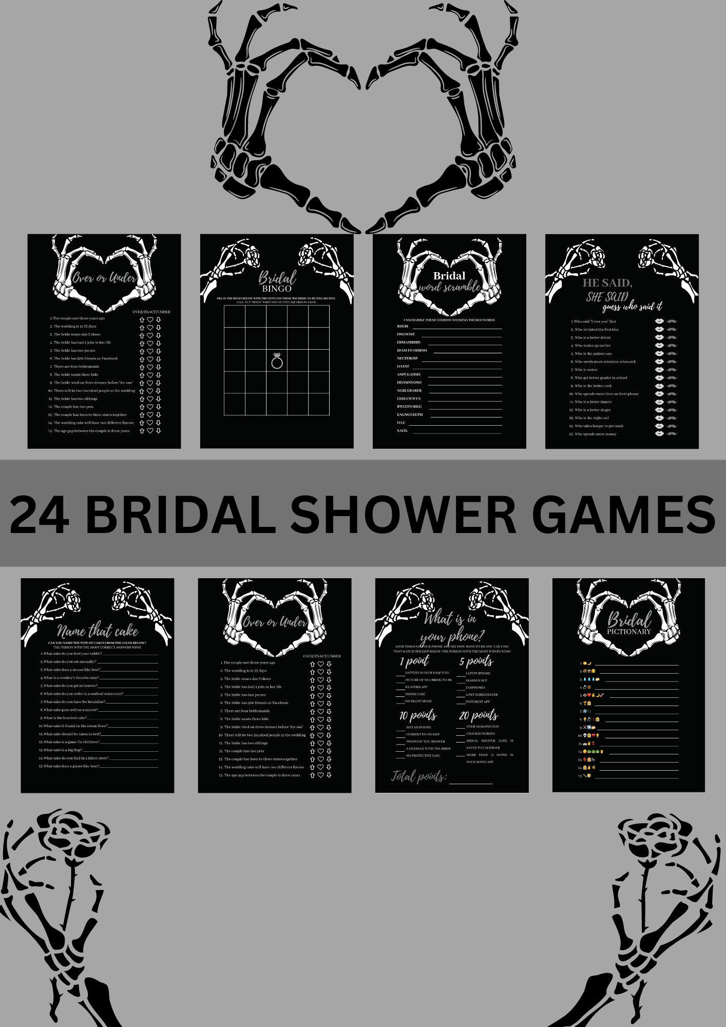 Til Death Do Us Part Bridal Shower, Til Death Do Us Party, Bridal Shower Games, Gothic Black Bridal Shower, Bridal Shower Games