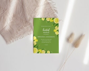 Green Lemon Bridal Shower Invitation, She Found Her Main Squeeze Bridal Shower, Bridal Shower Invitations, Shower Invitations, Shower Bundle