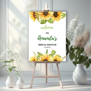 Sunflower Bridal Shower Welcome Sign, Sunflower Bridal Shower, Bridal Shower Welcome Signs, Sunflower Shower Bundle, Printable Signage