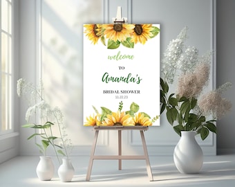Sunflower Bridal Shower Welcome Sign, Sunflower Bridal Shower, Bridal Shower Welcome Signs, Sunflower Shower Bundle, Printable Signage