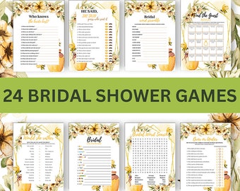 Bridal Shower Games, Printable Bridal Shower Games, Bride to Bee Bridal Shower Games, Shower Game Bundle, Instant Download