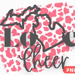 PNG Love MI Cheer Pink Giraffe Print / Love Cheer Png / Michigan Cheer Printable / Michigan Cheer / Sublimation Designs Download /Digital