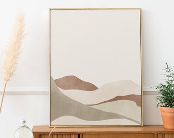 Abstract Poster, Neutral Bedroom Art, Wall Art, Digital Art, Modern Art, Printable Wall Art, Boho Art, Textured Art