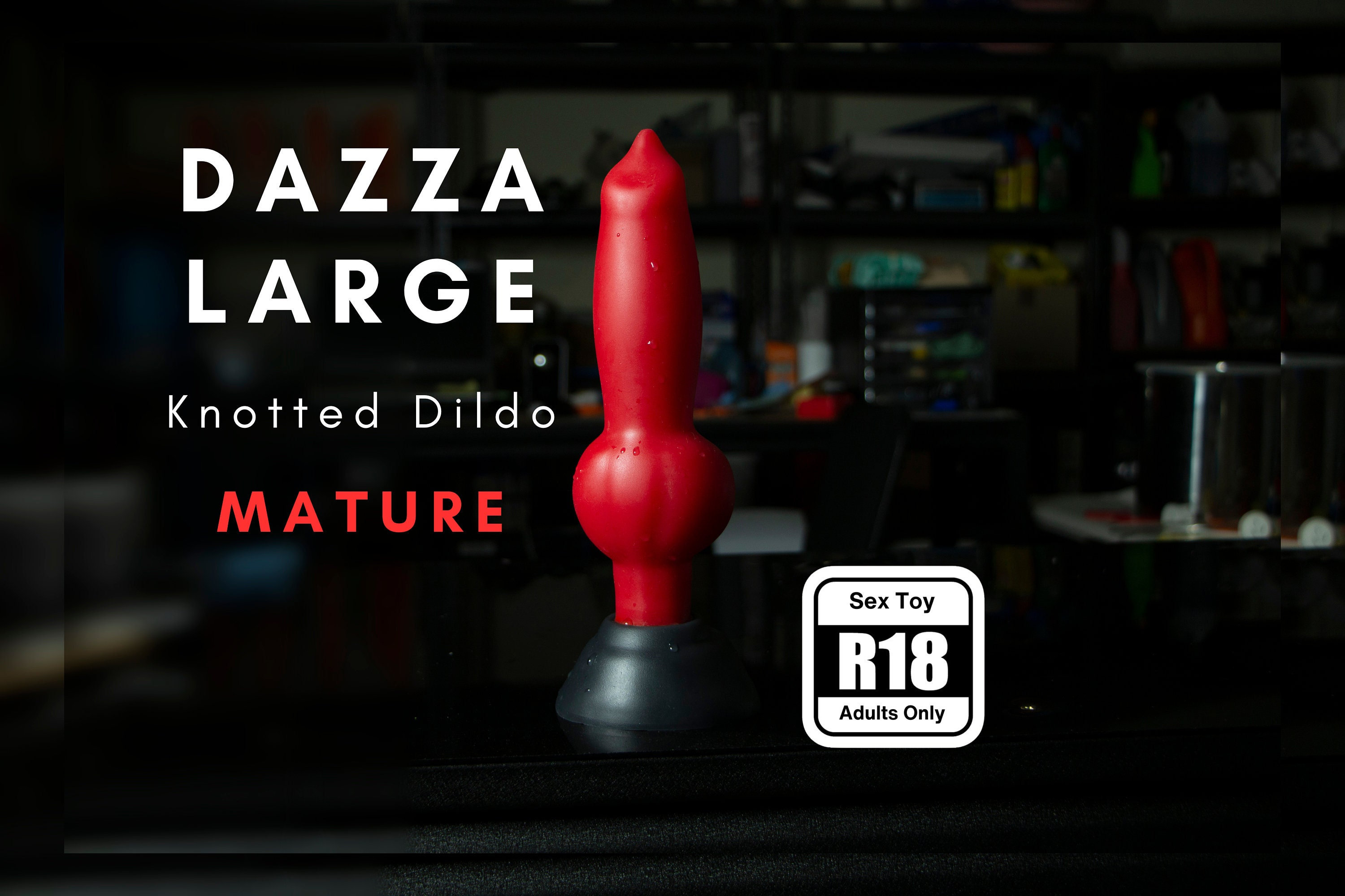 Large Dazza Custom Handmade Silicone Knotted Dildo Mature Body image