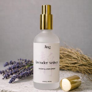 Lavender Vetiver Room & Linen Spray | 100ml Frosted Glass | Asian-Inspired Natural Scents | Room Freshener | Air Freshener Spray | Car Spray