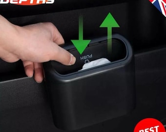Car Trash Can: Compact Bin Seat Litter Rubbish Holder