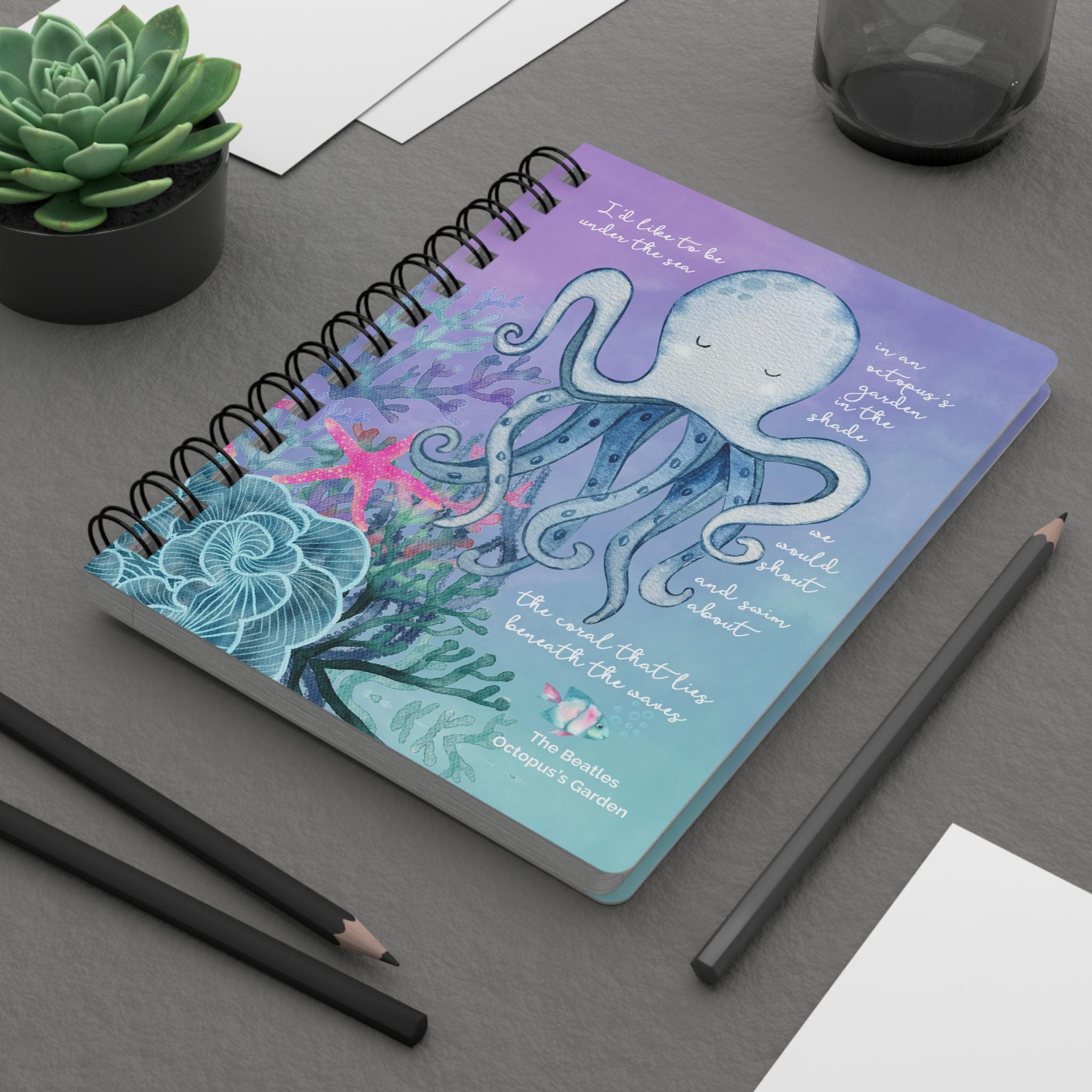 Octopus Notebook Beatles Notebook | Octopus's Garden | Ringo Starr | Beatles Merch ...