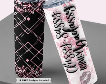 20oz Skinny Straight Classy Sassy and Badass Sublimation Design Templates, Badass Tumbler Straight PNG Digital Download Sublimation Wrap