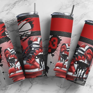 20oz Skinny Sneaker Tumbler Sublimation Designs, Hype Beast Tumbler Sublimation Wrap, Chicago Inspired Sneaker Designs, 2 Designs Included