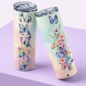 20oz Skinny Tumbler Feliz Día De La Madre Sublimatie ontwerpsjablonen, Estampado de flor Madre Tumbler Straight PNG Digital Download Design
