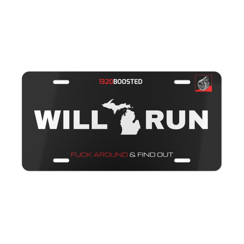 WILL RUN Vanity Plate Etsy