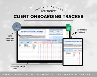 Client Onboarding Tracker Spreadsheet for Coaches, Client Tracker & Management Spreadsheet, CRM, Coaching Tracker, Client List,Coach Planner