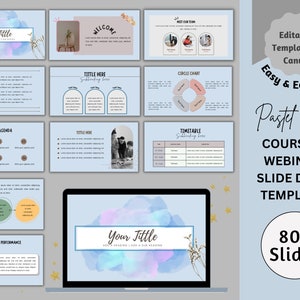 80+ Blue Pages Webinar & Slide Deck Template, Coach, Canva Presentation Template,Online Course,Masterclass Template,Course Webinar Template