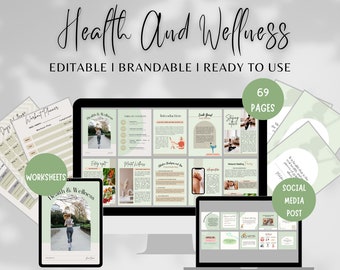 Done For You Health and Wellness ebook, Health Workbook Template, Wellness Workbook Template, Health Ebook Template, Life coach, Lead magnet
