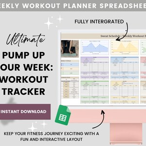 Weekly Workout Planner Spreadsheet, Weekly Fitness Planner, Digital Fitness Tracker, Weight Loss, Exercise Template for Coaches, Wellness image 9