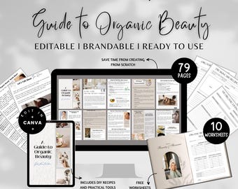 Organic Beauty Guide Done For You Ebook, Natural Beauty Tips & Secrets, Organic Skincare ebook for Coach, DIY Skincare, Skincare Routine Tip