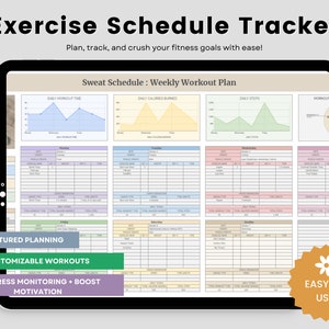 Weekly Workout Planner Spreadsheet, Weekly Fitness Planner, Digital Fitness Tracker, Weight Loss, Exercise Template for Coaches, Wellness image 7