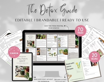 Detoxgids Done For You e-boekcursus, e-boek gezondheids- en wellness-overzicht, detoxrecepten, toolkit voor holistische, wellness- en fitnesscoaches
