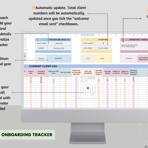 Client Onboarding Tracker Spreadsheet for Coaches, Client Tracker ...