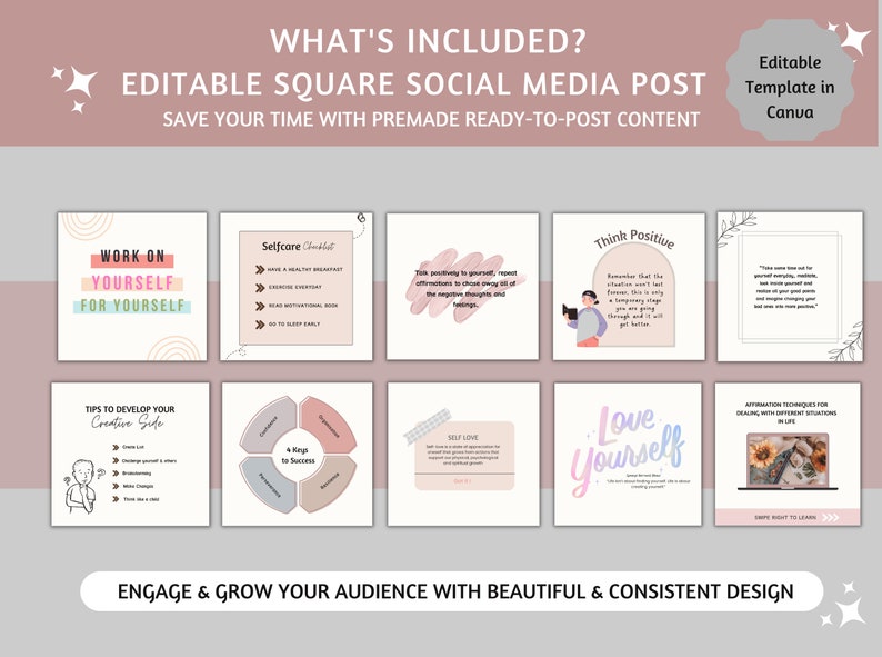 Self Love Canva Template Done for You Brandable Ebook, Self Love ...