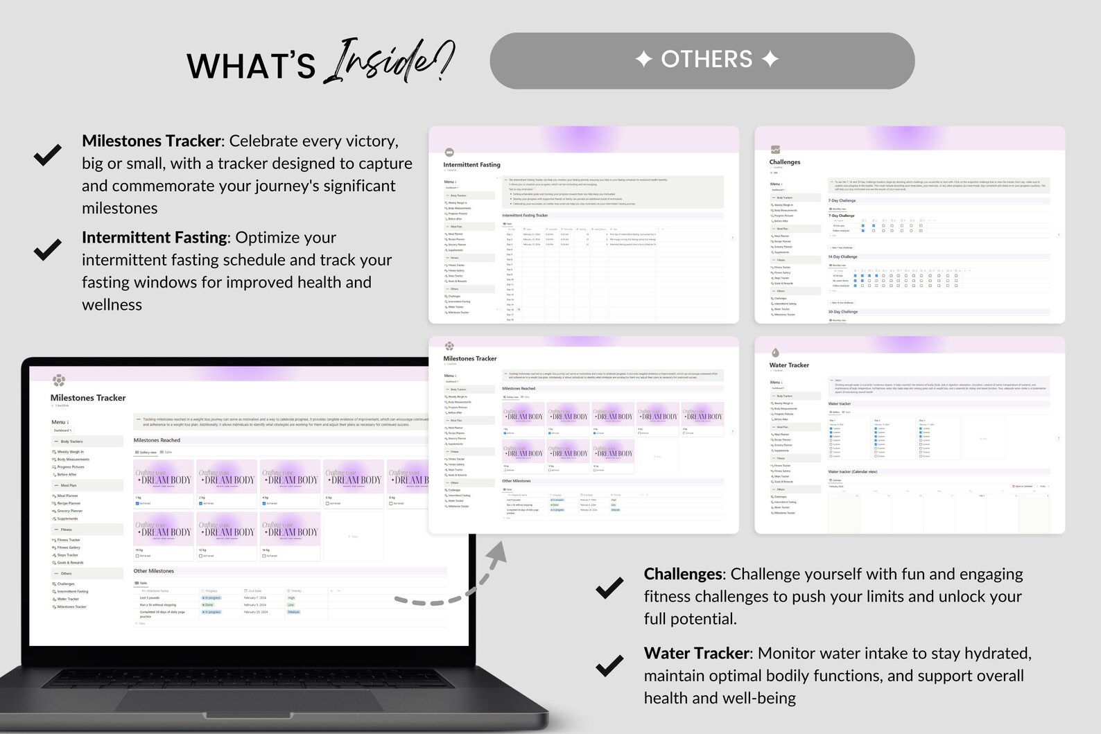 Weight Loss Tracker Notion Template, Weight Tracker, Calorie Tracker