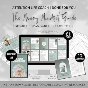 Money Mindset Guide Done For You Ebook, Financial Freedom, Money Mindset Planner, Abundance Mindset, Finance Planner,Lead Magnet for Coaches
