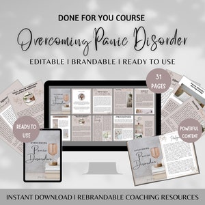 Panic Disorder Done For You Ebook, Panic Attack, Brandable Coaching Content for Anxiety Coach, Wellness  Coach, Mental Health,Coping Therapy