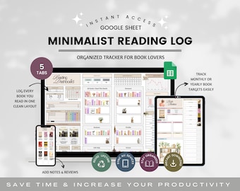 Book Tracker & Reading List on Google Sheets, Personal Digital Library, Reading Journal Spreadsheet, Reading Log, Book Collection Log