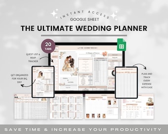 Wedding Planner Spreadsheet, Wedding Budget Tracker, Wedding Timeline Checklist, Guest List, Wedding Itinerary, Seating Plan, Wedding Venue