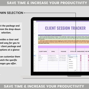 Client Session Tracker Spreadsheet for Coaches, Client Management ...